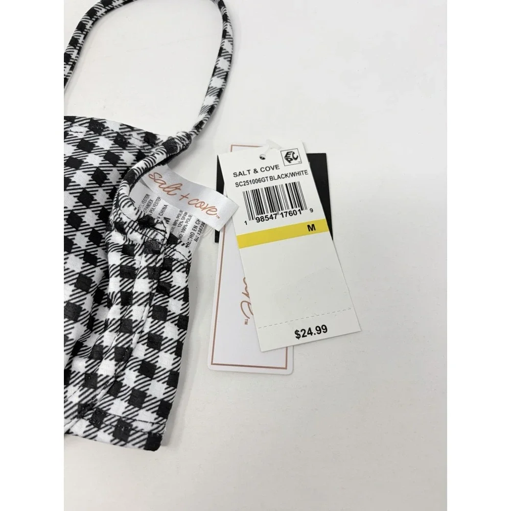 Salt + Cove Juniors Size Medium Gingham Sunset Palms Underwire Bikini Top 948